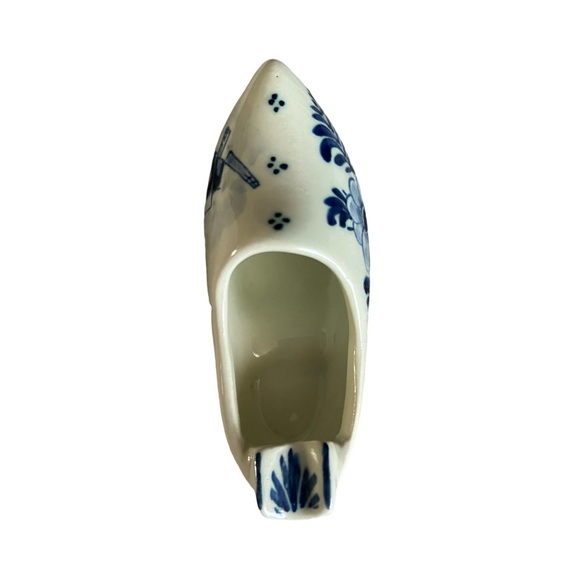 Antique Delft Pottery Blue & White Clog Ashtray with (3) VTG Mini Delft Clogs - Picture 6 of 8